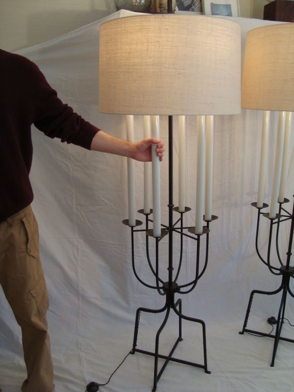 Pair of Six-Light Floor Lamps by Tommi Parzinger 2