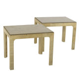 A Pair of Burlwood Patchwork Side Tables by Henredon