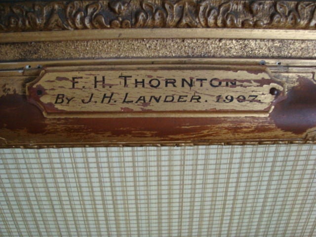 A fine portrait of an Edwardian gentleman and businessman, Sir F.H. Thornton. Exquisitely rendered by portraitist to the Royal Family, John St. Helier Lander (Jersey, 1868-1944), retaining its original Edwardian frame. 

About the Artist:
John St