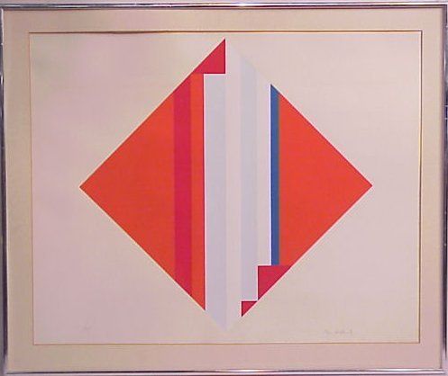 Ilya Bolotowsky (1907-1981, NY) untitled screen-print in colors,

signed and numbered, 116 /125.

Image, 24 1/2