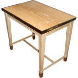 A Fine Cerused Oak Side Table with Nickel Gallery and Sabots