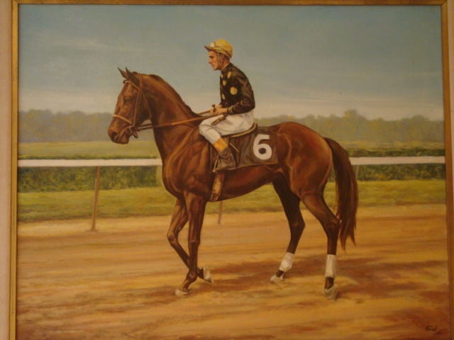 jockey on horse painting