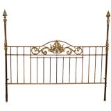 Antique Large Brass and Iron Headboard