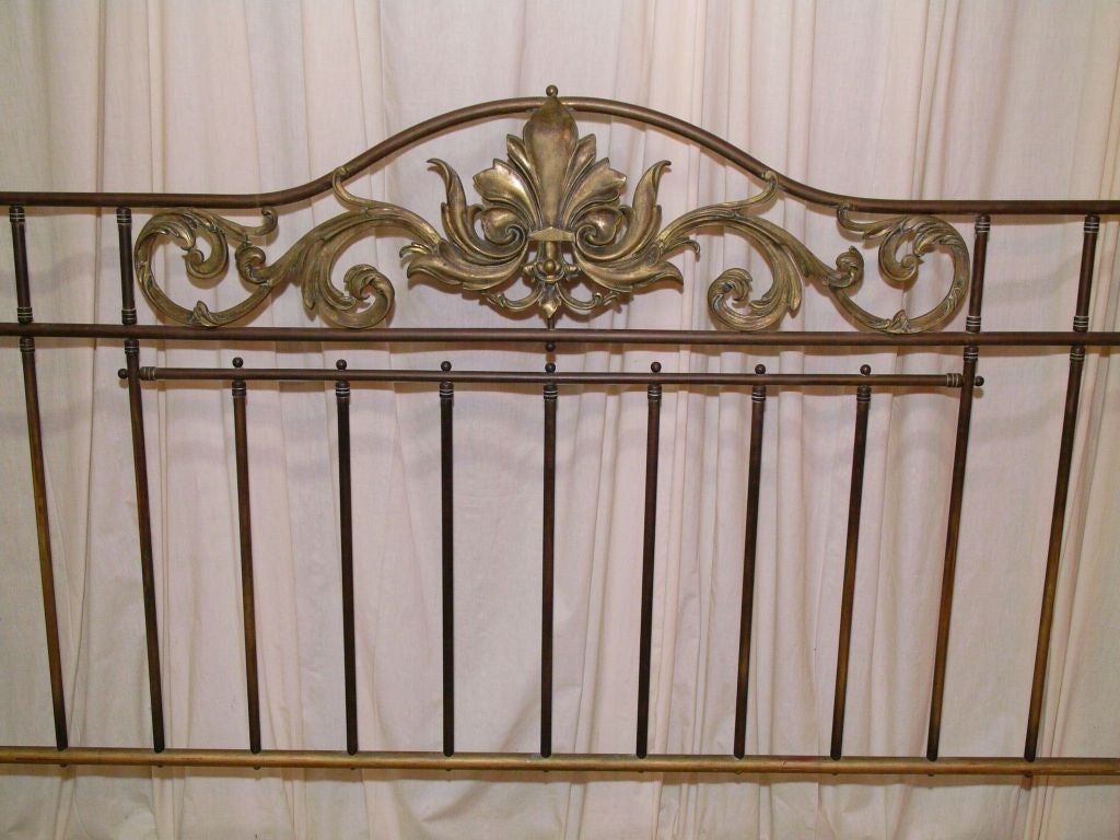 Large Brass and Iron Headboard