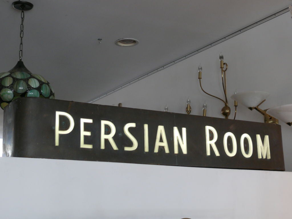 "Persian Room" sign from Plaza Hotel