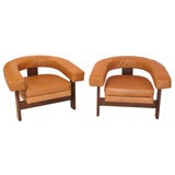 Vintage Walnut Horseshoe Chairs