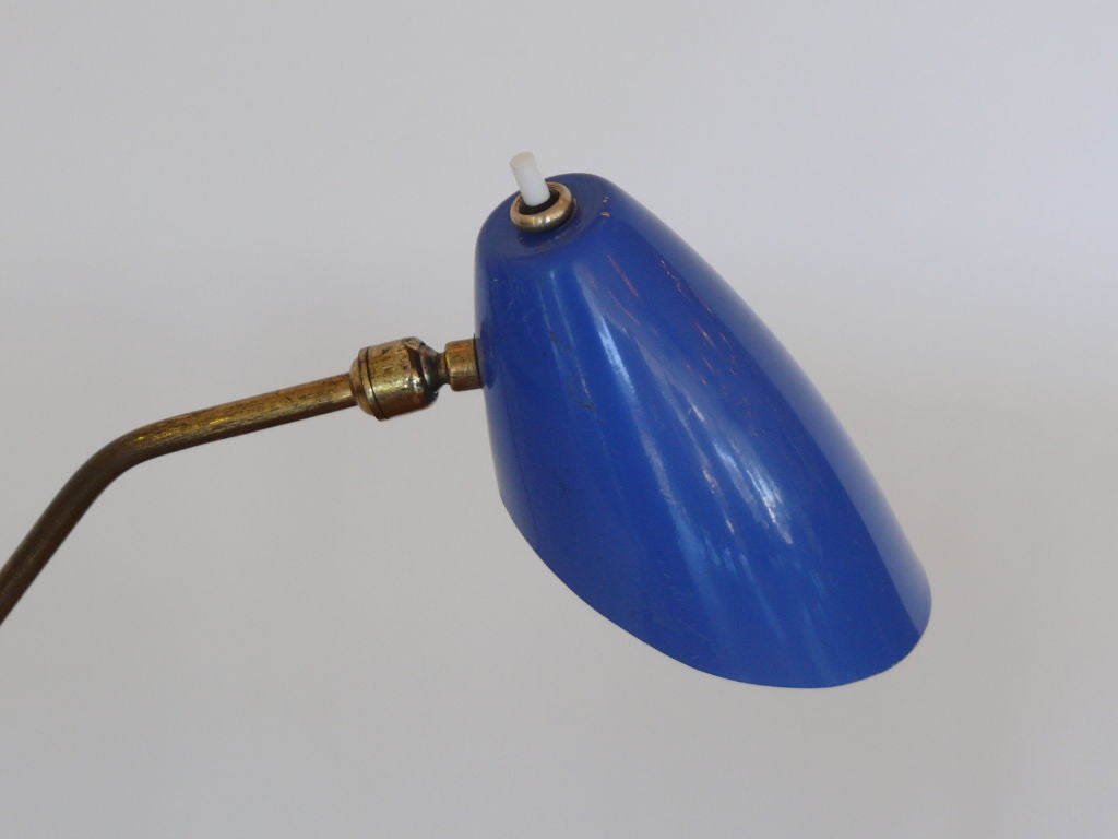 Italian Blue Stilnovo Desk Lamp