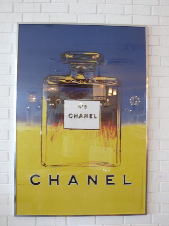 Original dead stock Chanel advertisements from Paris, France. Originally designed by Andy Warhol in the 1980's but frozen after his death, these Ads were released by the estate in the 1990's to Chanel to be used in a campaign. This is an extra large