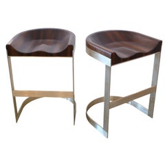 Walnut Saddle Stools