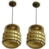 Glass and Brass Honeycomb Pendants