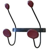 Red Jacques Adnet Coat Hook