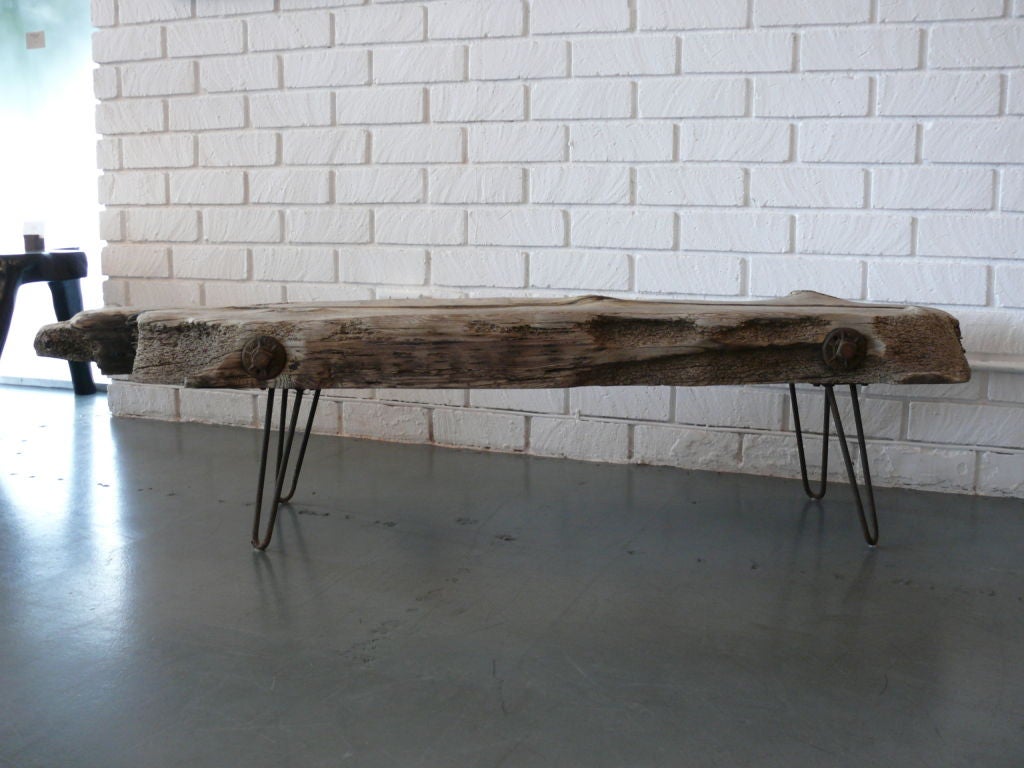 American Floating Driftwood Bench