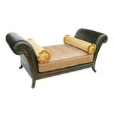 LAWSON CARVED WALNUT LOUNGE WITH BOLSTERS