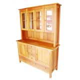 SOLID CHERRY TWO PART CHINA CABINET