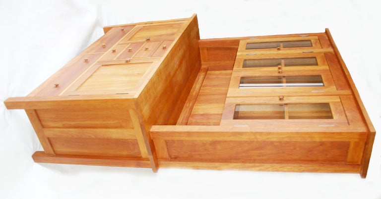 SOLID CHERRY TWO PART CHINA CABINET