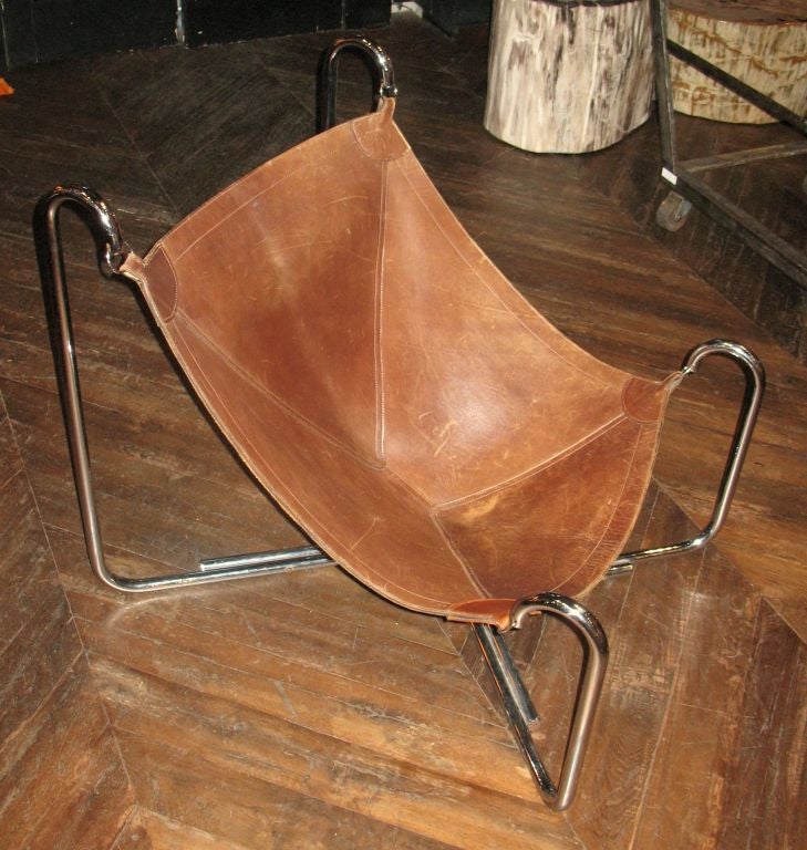 20th Century vintage leather sling chairs