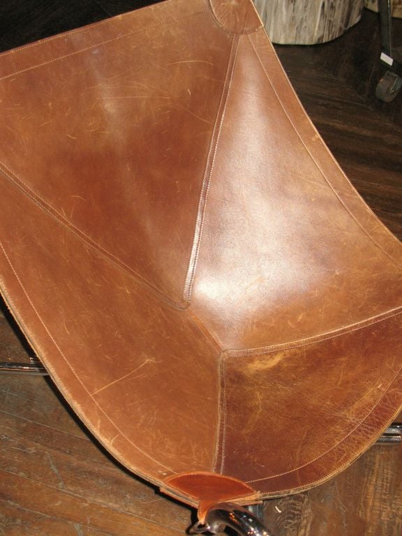Leather vintage leather sling chairs