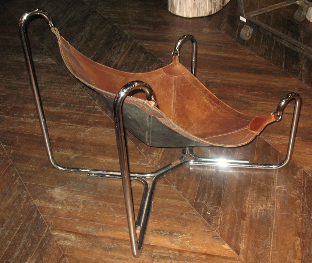 vintage leather sling chairs 2