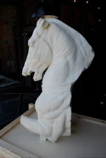 Replica of early 19th century Italian roman horse sculpture. Very impressive stature.