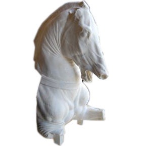 Dramatic Horse Head Sculpture For Sale