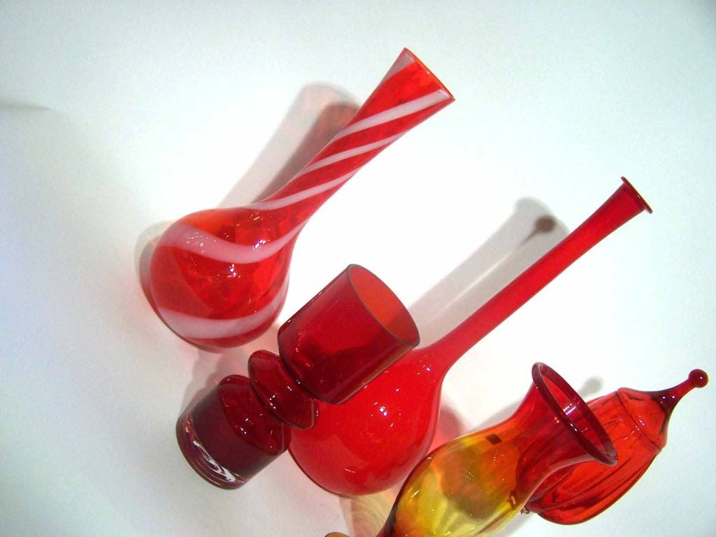 Collection of Red Mid-Century Glass; Priced Individually 1
