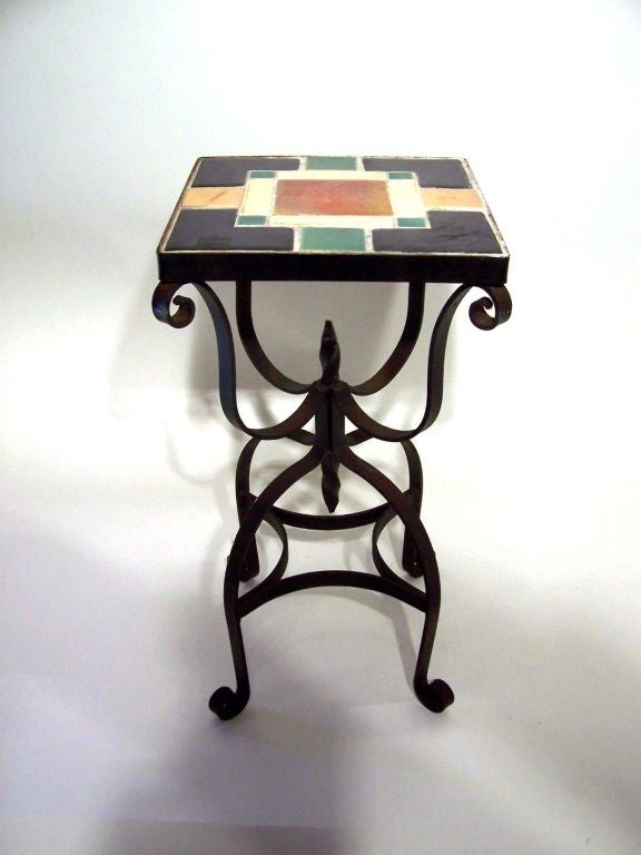 California tile top table / stand.  Please see our other California tile top tables.  ***Contact/Shipping Information: AOL (American Online) users may experience difficulties sending emails to us or receiving emails from us. If you have made an