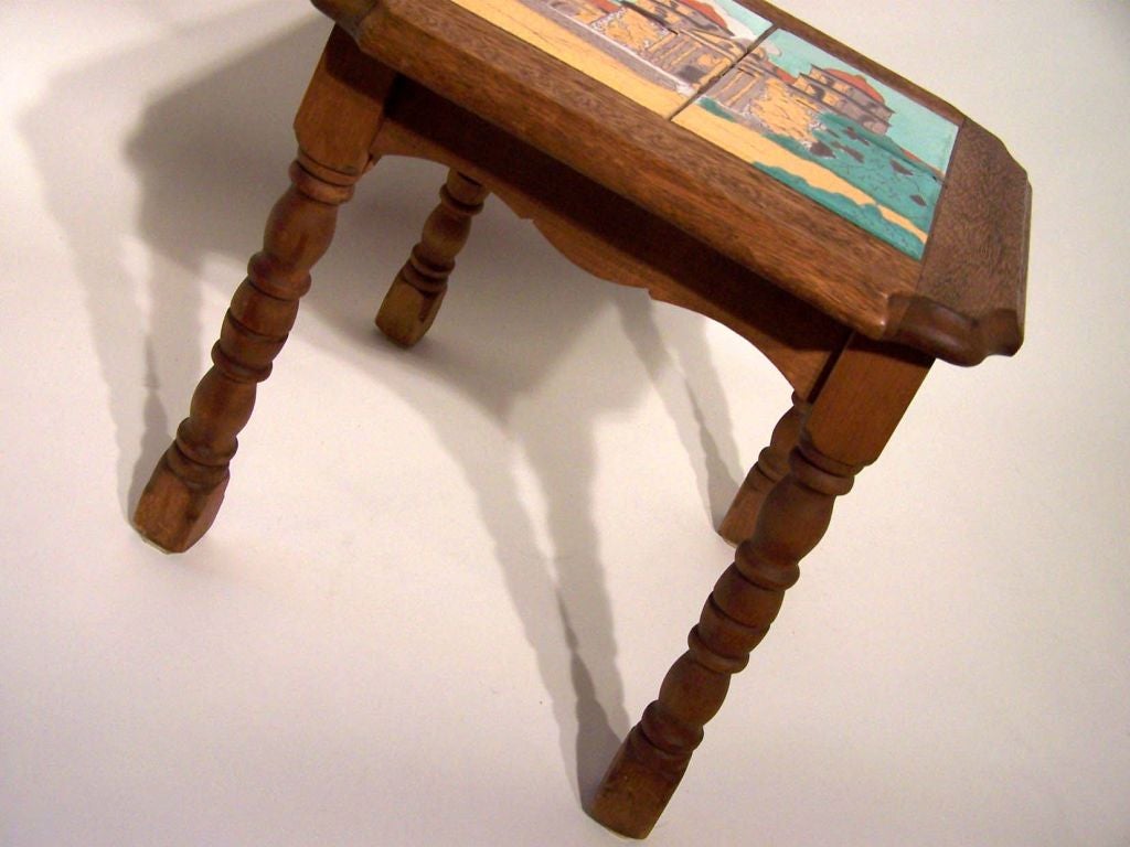 Pottery Fine & Rare Scenic Tile Table by Taylor, Monterey Style For Sale