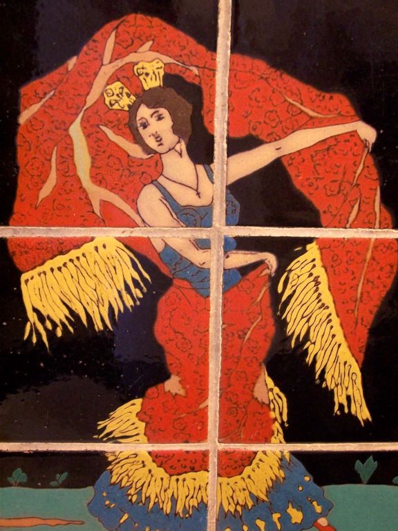 Fine & Rare California Tile Table by Taylor, Spanish Dancer 1