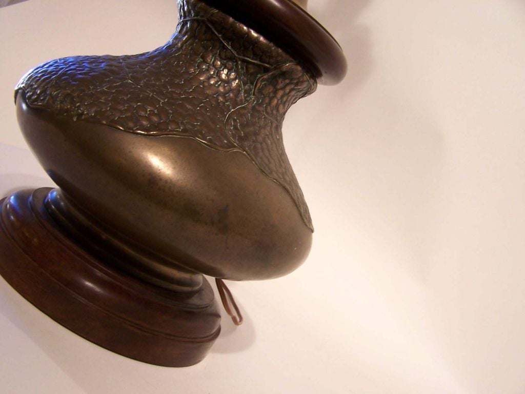 Art Nouveau Bronze Lamp, Spider Web Design For Sale 3