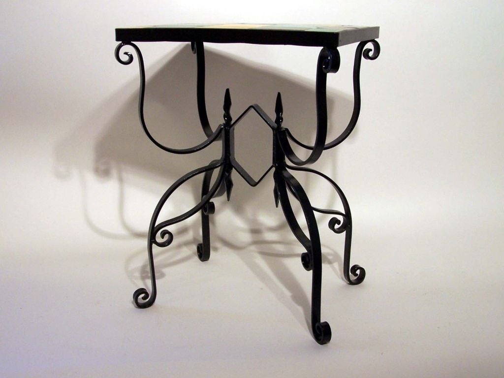 Iron California Tile Table / Stand For Sale