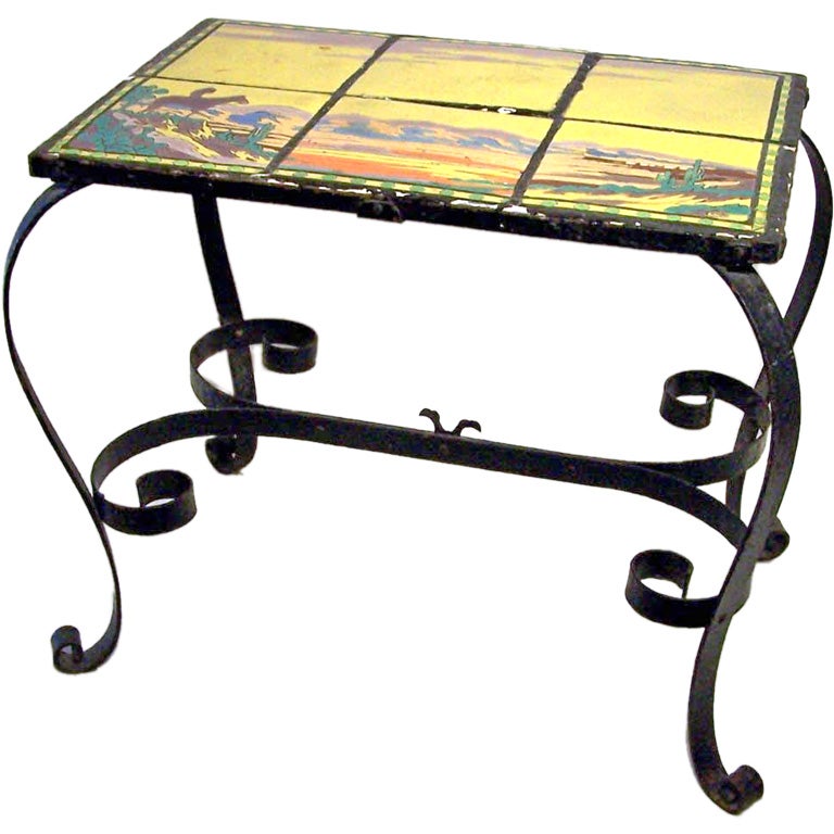 Fine 
Rare Scenic Tile Table by Taylor