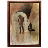 Vintage Original Painting by African American Artist Tavari Hill