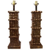 Pair of Faux Bamboo Lamps Pair of Faux Bamboo Lamps