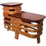 Rattan End Table in the Manner of Paul Frankl