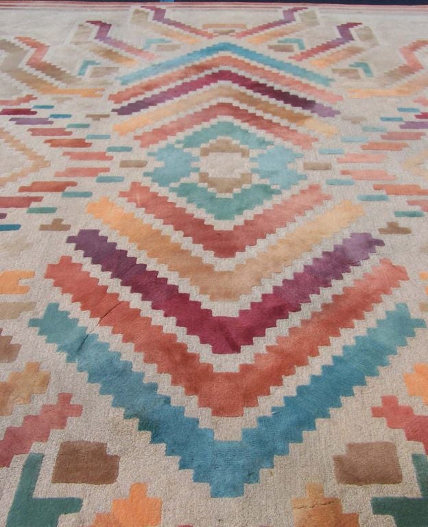 20th Century Large Graphic Rug by Edward Fields