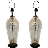 Pair of Crackle Glass Lamps