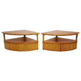 Pair of Rattan End Tables