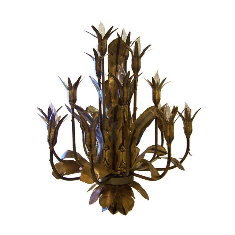 Massive Floral Chandelier Designed by Tom Greene For Sale