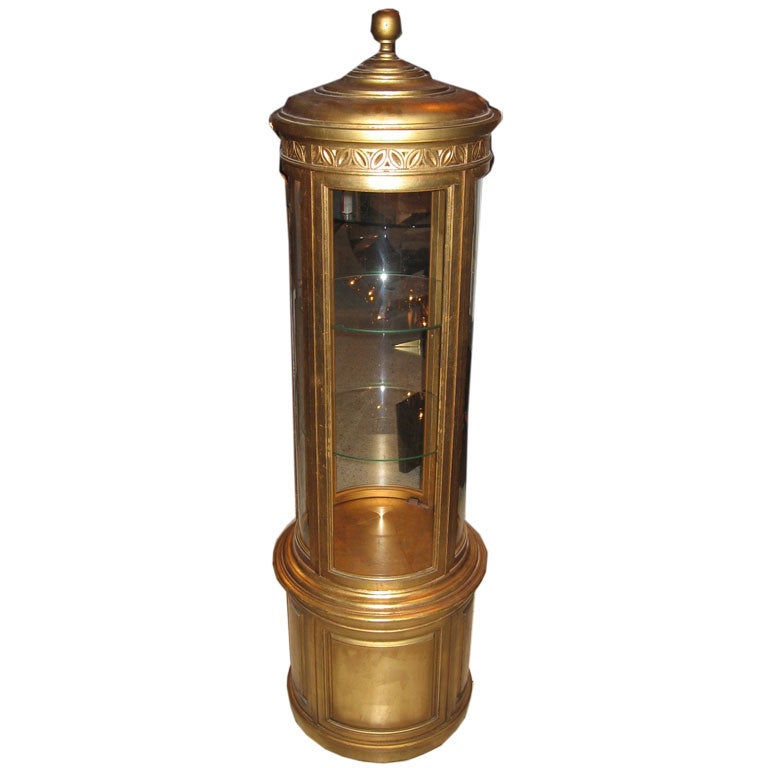 Weiman Furniture Company Circular Tower Curio Cabinet Vitrine