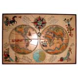 Harris Strong Signed Tile Wall Hanging Map of the World