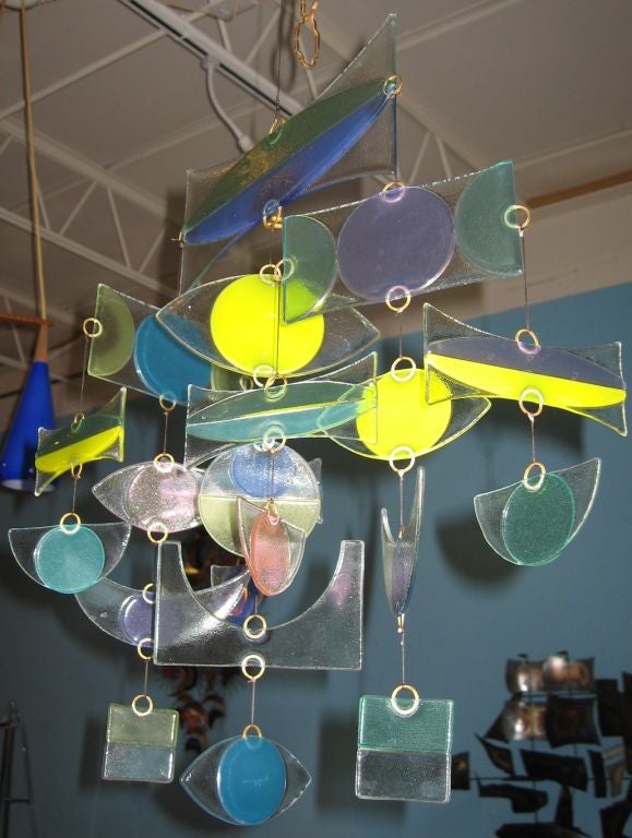 Late 20th Century Vintage Higgins Glass Hanging Mobile