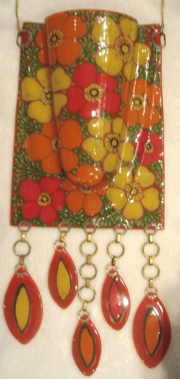 Late 20th Century Vintage Higgins Glass Hanging Wall Pocket