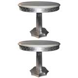 Vintage Pair of James Mont Silver Leafed End Tables
