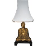 Giant Gilded Buddha Figural Lamp James Mont Attribution