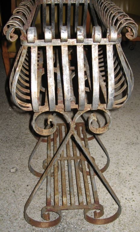 French Vintage Wrought Iron Plant Stand