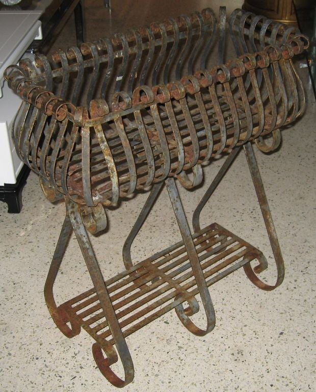20th Century Vintage Wrought Iron Plant Stand