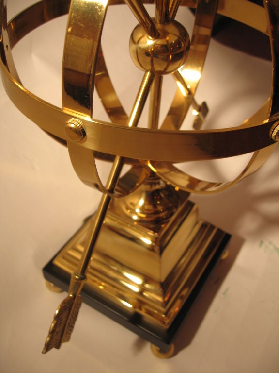 Mid-20th Century Incredible Pair of Vintage Armillary Form Table Lamps