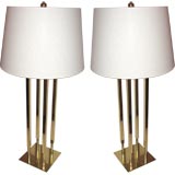 Pair Giant Stiffel Brass Table Lamps