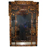 Monumental Maison Jansen Signed Faux Bamboo Mirror