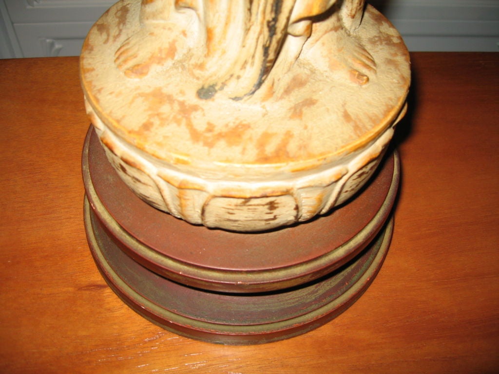 American Style of James Mont Composition Quan Yin Table Lamp